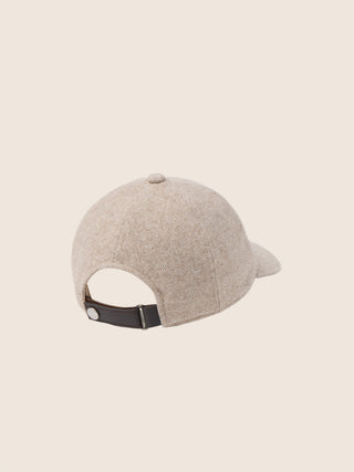Baseball Hat in Beige Herringbone Flannel 2