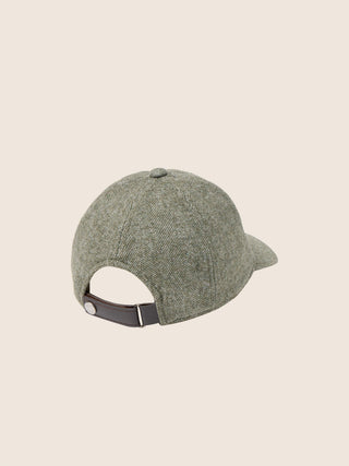 Baseball Hat in Green Herringbone Flannel 2