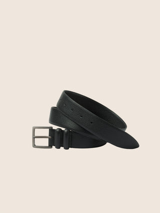 Belt in Black Tumbled Leather