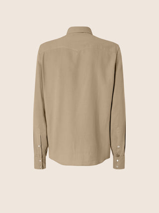 Western Shirt in Light Pink Cotton and Cashmere Batavia 2