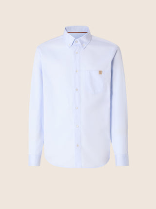 Shirt with Pocket in Sky Blue Oxford Cotton