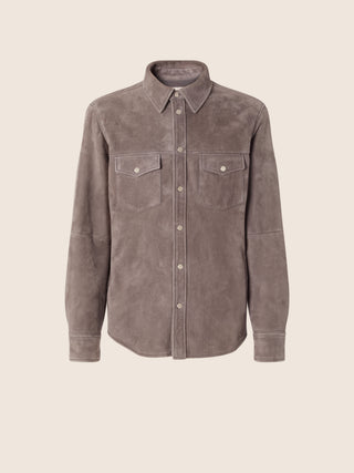 Sobrecamisa Western en borreguillo Lacaune gris 1