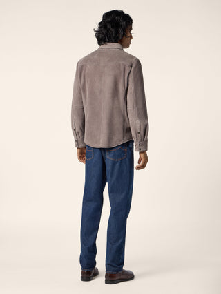 Sobrecamisa Western en borreguillo Lacaune gris 3