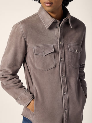 Sobrecamisa Western en borreguillo Lacaune gris 4
