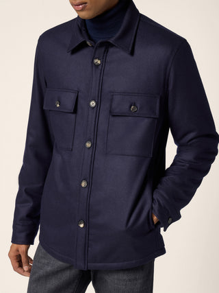 Overshirt in Midnight Blue Vitale Barberis Canonico Comfort Flannel 4