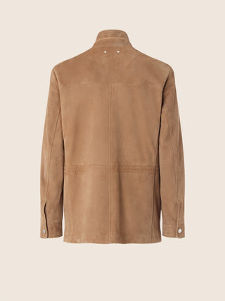 Jacket in Mink Brown Suede with Pockets 3