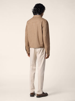 Trucker Jacket in Brown and Camel Wool-Cashmere Batavia 3