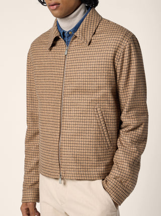 Trucker Jacket in Brown and Camel Wool-Cashmere Batavia 4