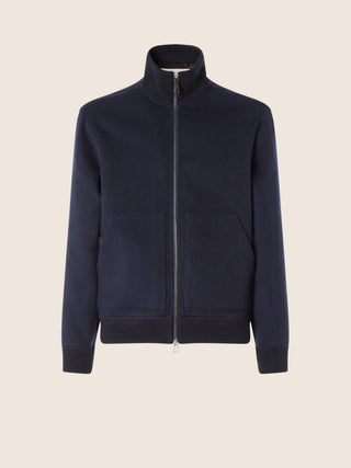 Bomber Jacket in Dark Blue Cashmere Double Fabric 1