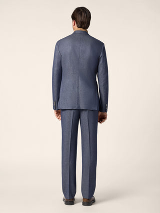 Blazer in Denim Blue Melange Cashmere Twill 3