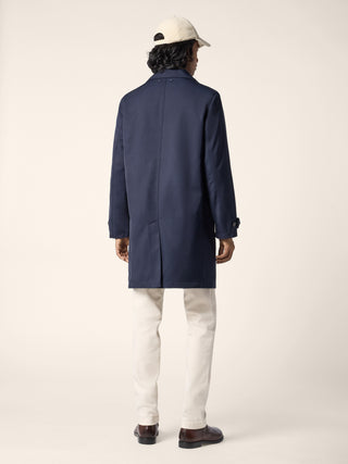 3 in 1 Trench Coat in Navy Blue Technical Twill with Vest 3
