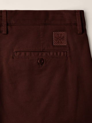 Bobby Slim Chino Pants in Brown Stretch Twill in Cotton and Lyocell 3