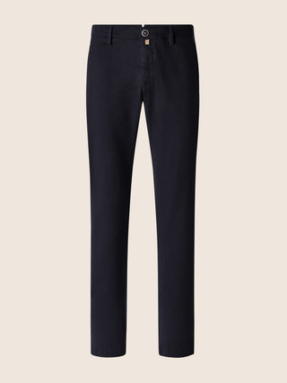 Pantaloni chino Bobby slim in twill stretch di cotone e lyocell blu navy