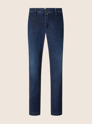 Jeans chino Bobby slim in denim comfort blu medio lavaggio stone