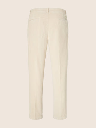Justin Straight Chino Pants in Off White Wide-Ribbed Cotton and Modal Corduroy 3