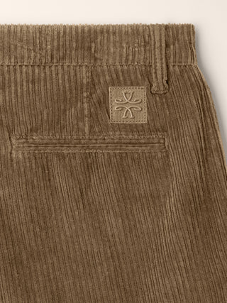 Pantalones chinos Justin rectos de terciopelo stretch de canalé ancho de algodón y modal beige caqui 2