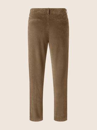 Pantalones chinos Justin rectos de terciopelo stretch de canalé ancho de algodón y modal beige caqui 3