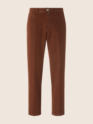 Justin Straight Chino Pants in Light Brown Cotton Stretch Canvas