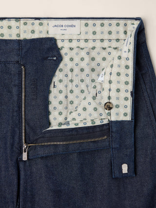 Lucas Regular Chino Pants in Dark Blue Denim with Rinse Wash 5