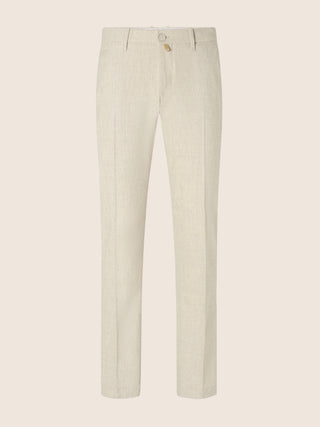 Bobby Slim Chino Pants in Light Beige Melange Vitale Barberis Canonico Comfort Flannel