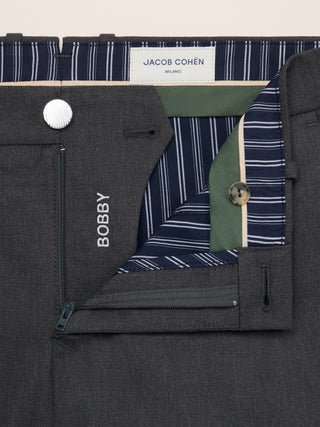 Bobby Slim Chino Pants in Dark Grey Cotton Stretch Batavia 4