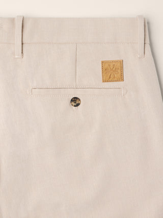 Bobby Slim Chino Pants in Cream Beige Cotton Stretch Batavia 3