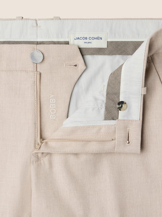 Bobby Slim Chino Pants in Cream Beige Cotton Stretch Batavia 5