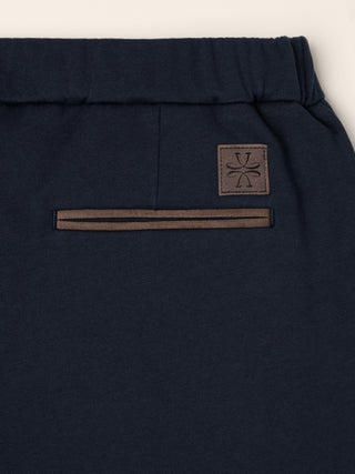 Pantaloni chino Gray regular in felpa di cotone e cachemire Cashisland blu navy melange 2