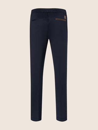 Pantaloni chino Gray regular in felpa di cotone e cachemire Cashisland blu navy melange 3