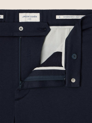Pantaloni chino Gray regular in felpa di cotone e cachemire Cashisland blu navy melange 4