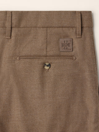 Pantaloni chino Lucas regular in flanella comfort di lana marrone mélange 3