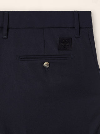 Pantaloni chino Lucas regular in flanella comfort di lana blu navy mélange 2