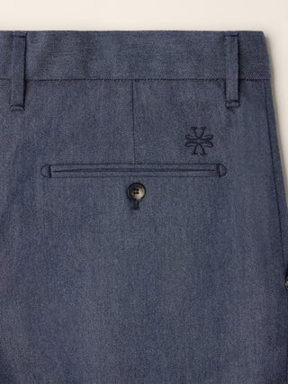 Lucas Regular Chino Pants in Denim Blue Melange Cashmere Twill Loro Piana 3