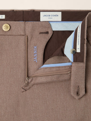 Jannik Regular-Slim Chino Pants in Camel Beige Cotton and Wool Stretch Drill 5
