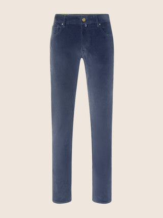Pantalones Bard 5 bolsillos de pana stretch de algodón celeste empolvado