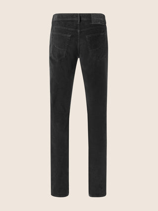 Pantalones Nick 5 bolsillos entallados de terciopelo stretch milrayas gris oscuro 4