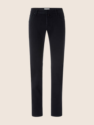 Nick Slim Super-Slim 5 Pocket Jeans in Black Organic Cotton Stretch Denim with Rinse Wash