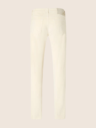 Bard Fast Regular-Slim 5 Pocket Pants in Off White Comfort Cotton and Cashmere Corduroy 3