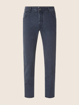 Scott Carrot Slim 5 Pocket Jeans in Dark Grey Super Stretch Denim with Rinse Wash