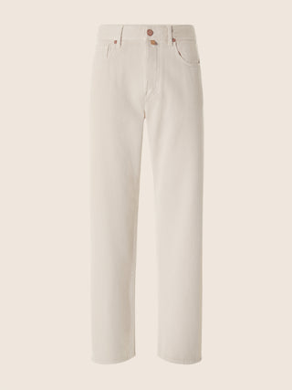 Chris Straight 5 Pocket Pants in Almond Cotton Bull Fabric with Marble Effect