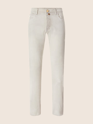 Bard Regular-Slim 5 Pocket Pants in Natural White Stretch Bull 1