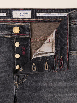 Jeans 5 tasche Nick slim in denim comfort grigio lavaggio vintage 5