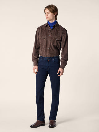 5-Pocket-Jeans Bard Regular Slim Fit Luxury aus dunkelblauem, weichem Super Stretch Soft Denim mit Rinse Wash 3