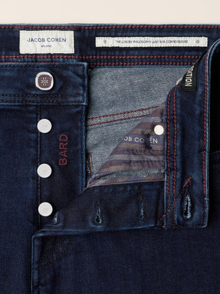 5-Pocket-Jeans Bard Regular Slim Fit Luxury aus dunkelblauem, weichem Super Stretch Soft Denim mit Rinse Wash 5