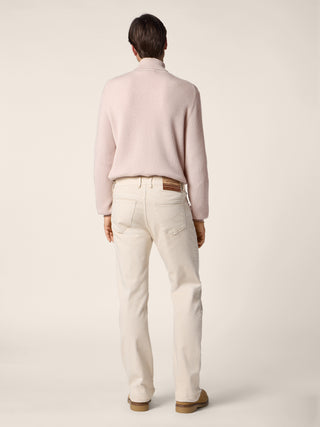 Luis Regular 5 Pocket Pants in Ecru Stretch Cotton Bull 4