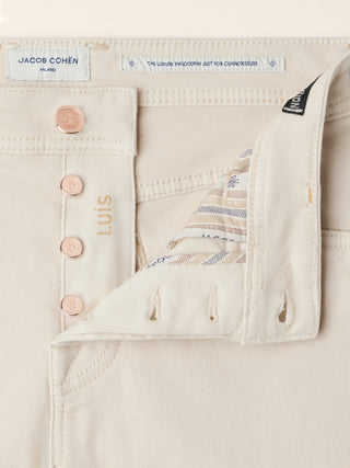 Luis Regular 5 Pocket Pants in Ecru Stretch Cotton Bull 5