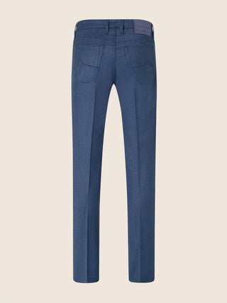 Pantaloni 5 tasche Bard regular-slim in flanella comfort di lana blu avio mélange 3