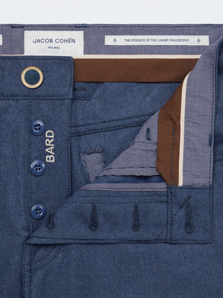 Pantaloni 5 tasche Bard regular-slim in flanella comfort di lana blu avio mélange 4