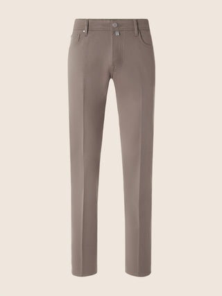 Bard Regular-Slim 5 Pocket Pants in Grey Stretch Cotton Gabardine