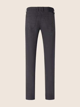 Bard Regular-Slim 5 Pocket Pants in Dark Grey Technical Stretch Cady 3
